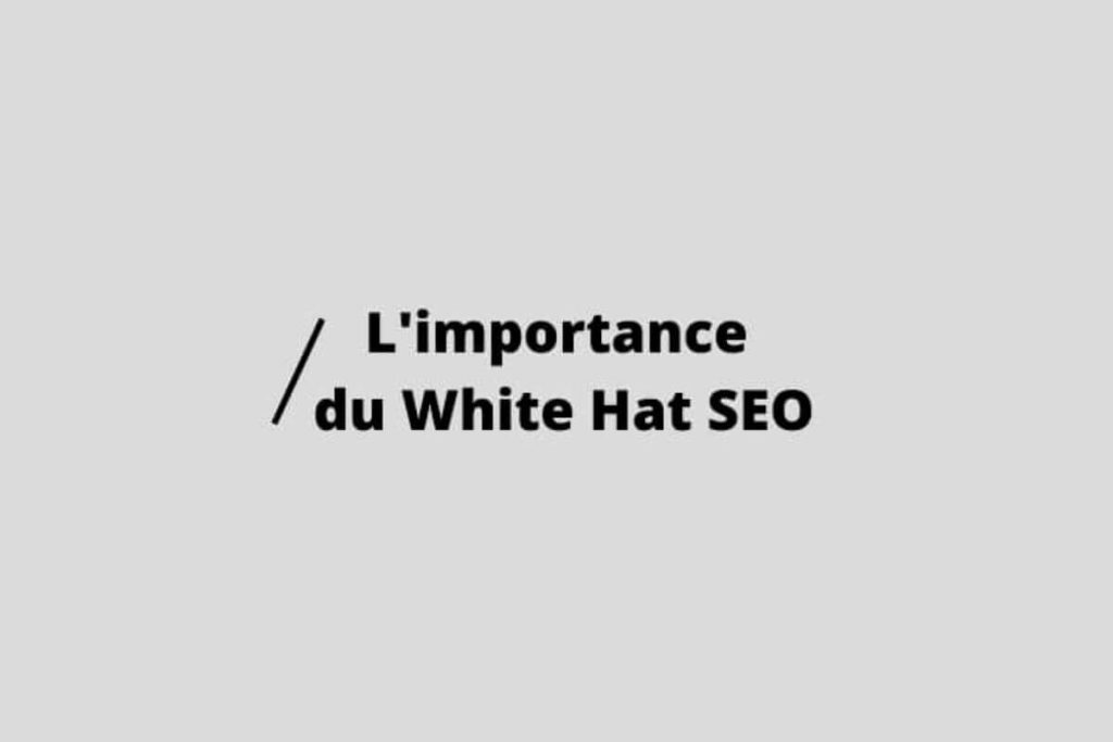 Importance de la stratégie White Hat